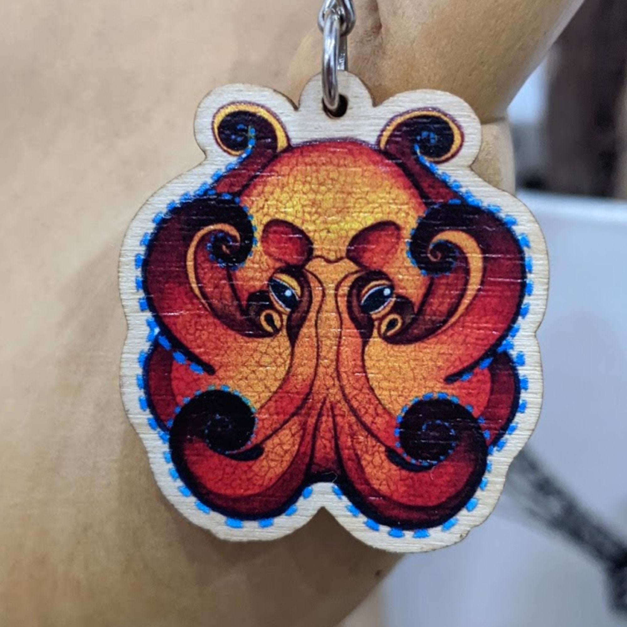 Octopus Keychain. Cute Octopus Keyring Made With Sustainable | Etsy