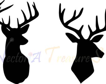 Deer Head svg, Deer head silhouette, deer silhouette, deer svg, deer antlers svg, svg cutting design, deer svg design, deer files for cricut