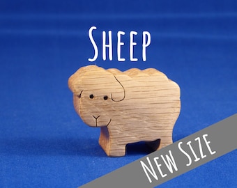 Wooden toy farm animal - Sheep- Handmade from Oak to an extremely high quality and tested for safety to EN71