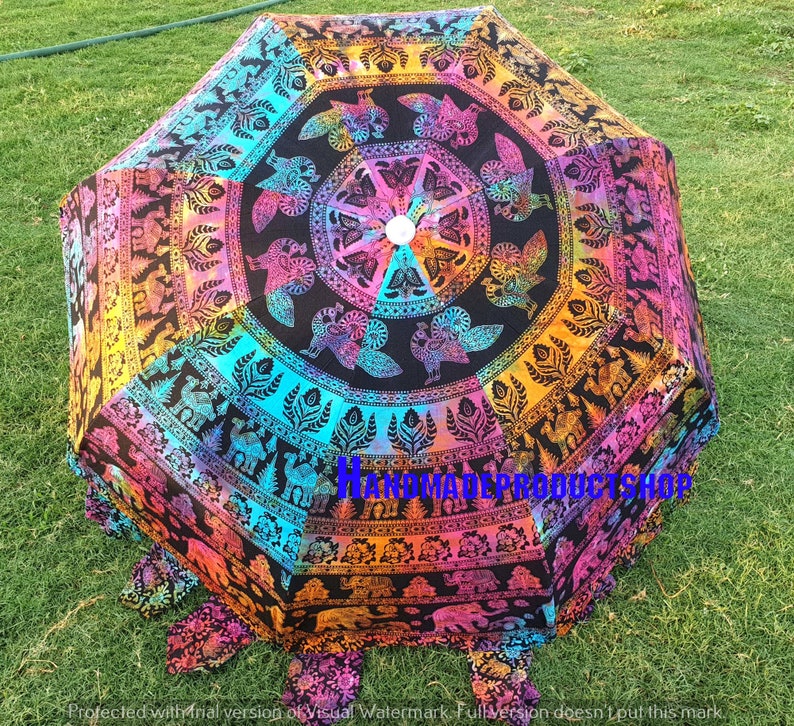 Large Size Umbrella Handmade Indian Bohemian Beach Umbrella Etsy