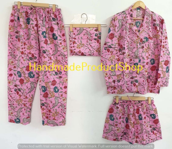 Buy Cotton Floral Printed Night Suit set of Shirt & Pyjama trouser for  Women at Secret Wish | 491271