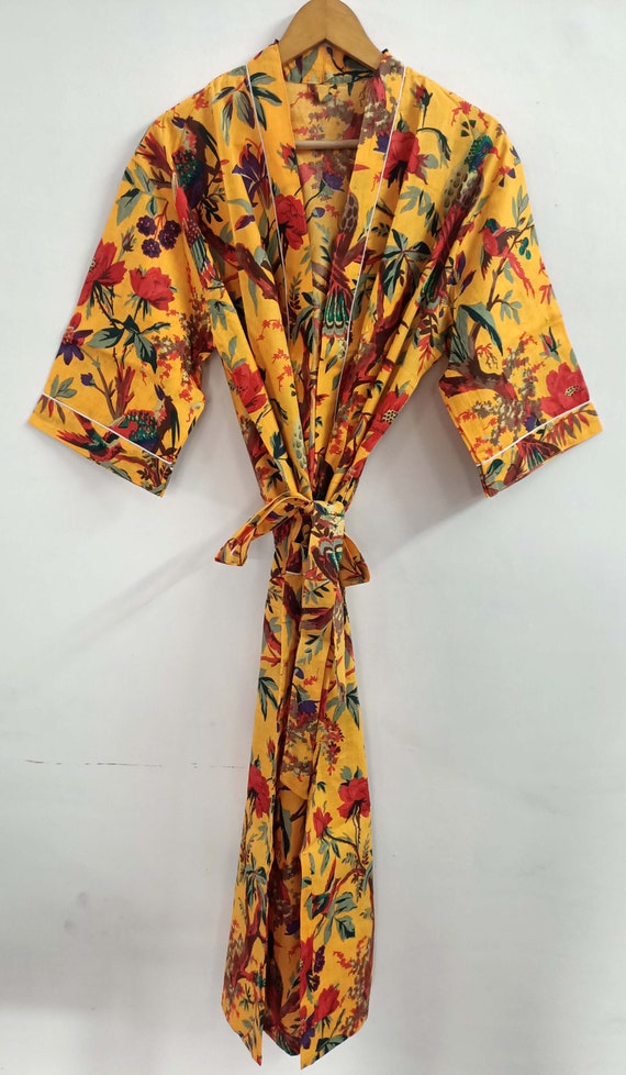 Cotton kimono Robes Floral print Kimono Soft and comfortable | Etsy