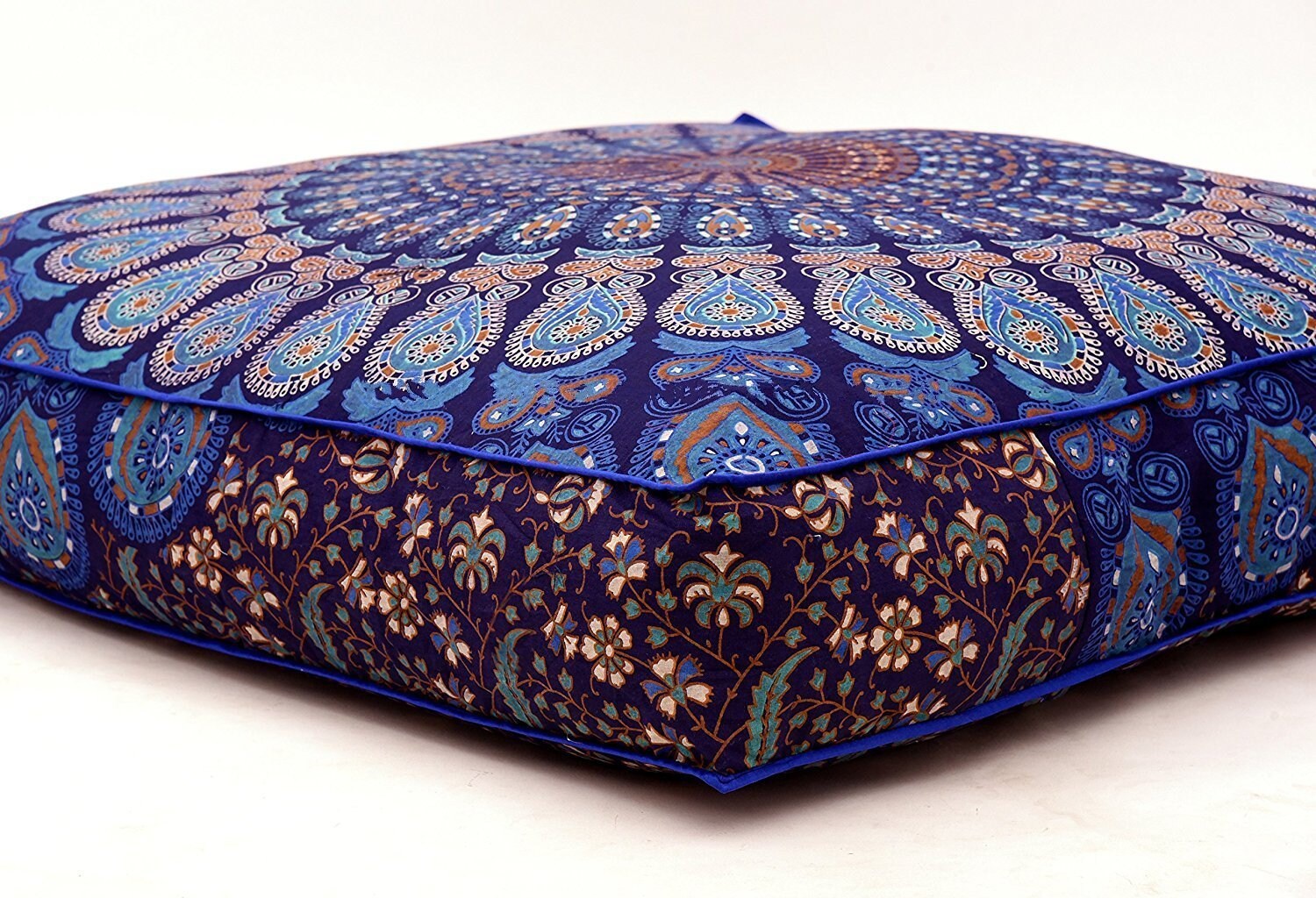 Blue Mandala Floor Cushions Cover Indian Tapestry 35X35 Inches Etsy