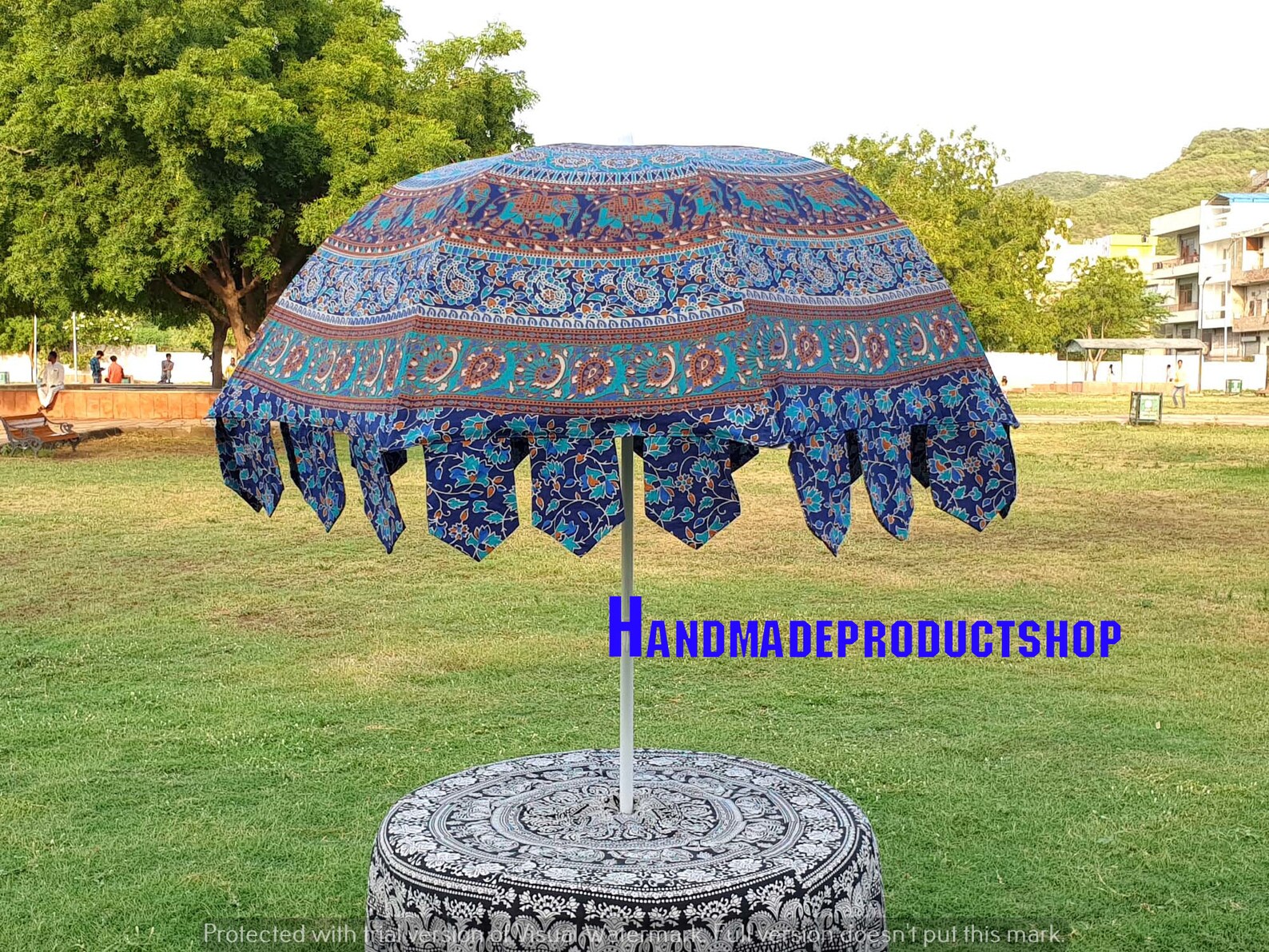 Handgemachter Pfau Mandala Baumwollschirm Indischer Großer | Etsy