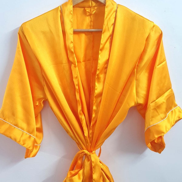 Yellow Satin Robe Etsy