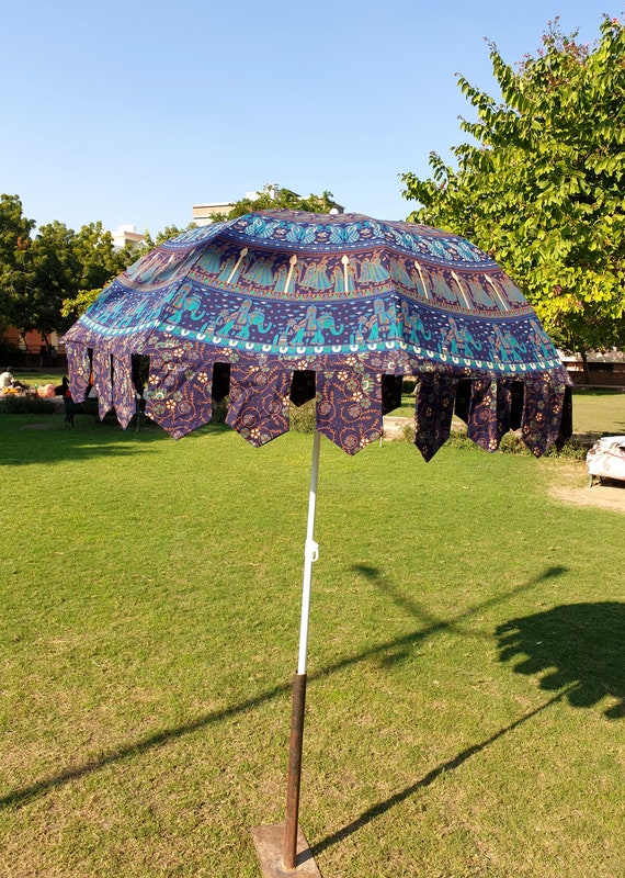 Sombrillas Mandala de algodón grandes hechas a mano, sombrilla de jardín  grande india, sombrilla de mesa con sombra solar, sombrillas de playa  multicolores, sombrilla de patio -  España