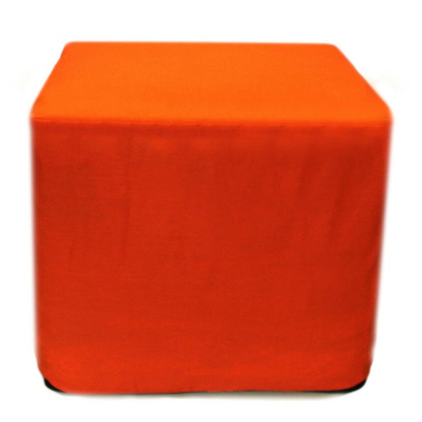 Housse de pouf carré indien 100 % coton, couleur unie, fait main, repose-pieds multi-taille, sièges bohème, décoration d'intérieur, couleur orange, bohème