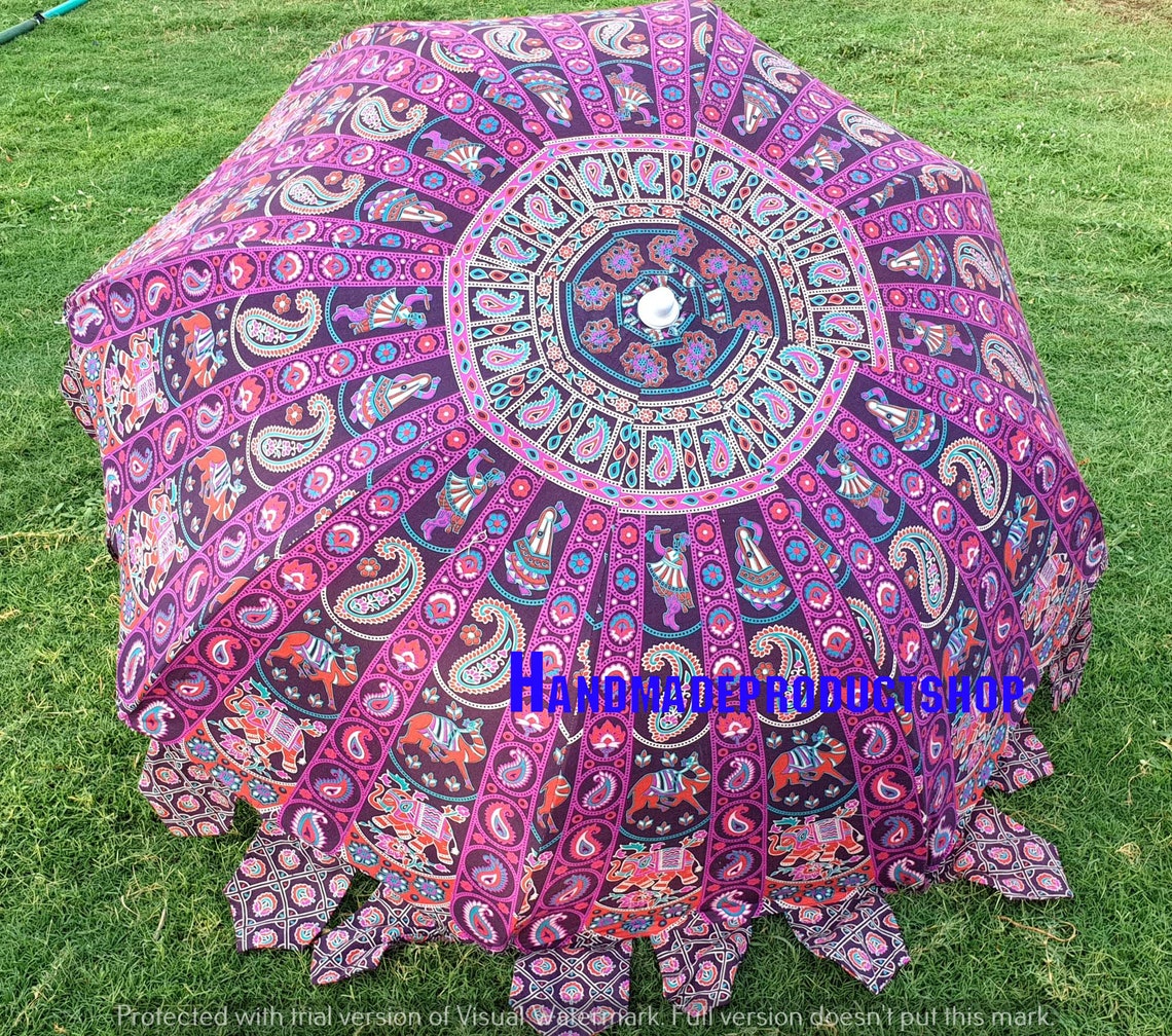 Großer Garten Indischer Sonnenschirm Outdoor Terrassen Multi | Etsy