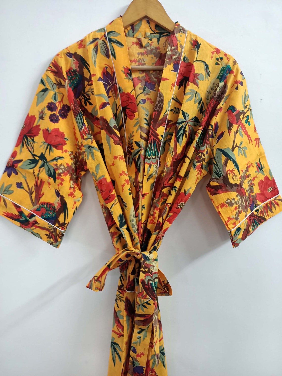 Cotton kimono Robes Floral print Kimono Soft and comfortable | Etsy