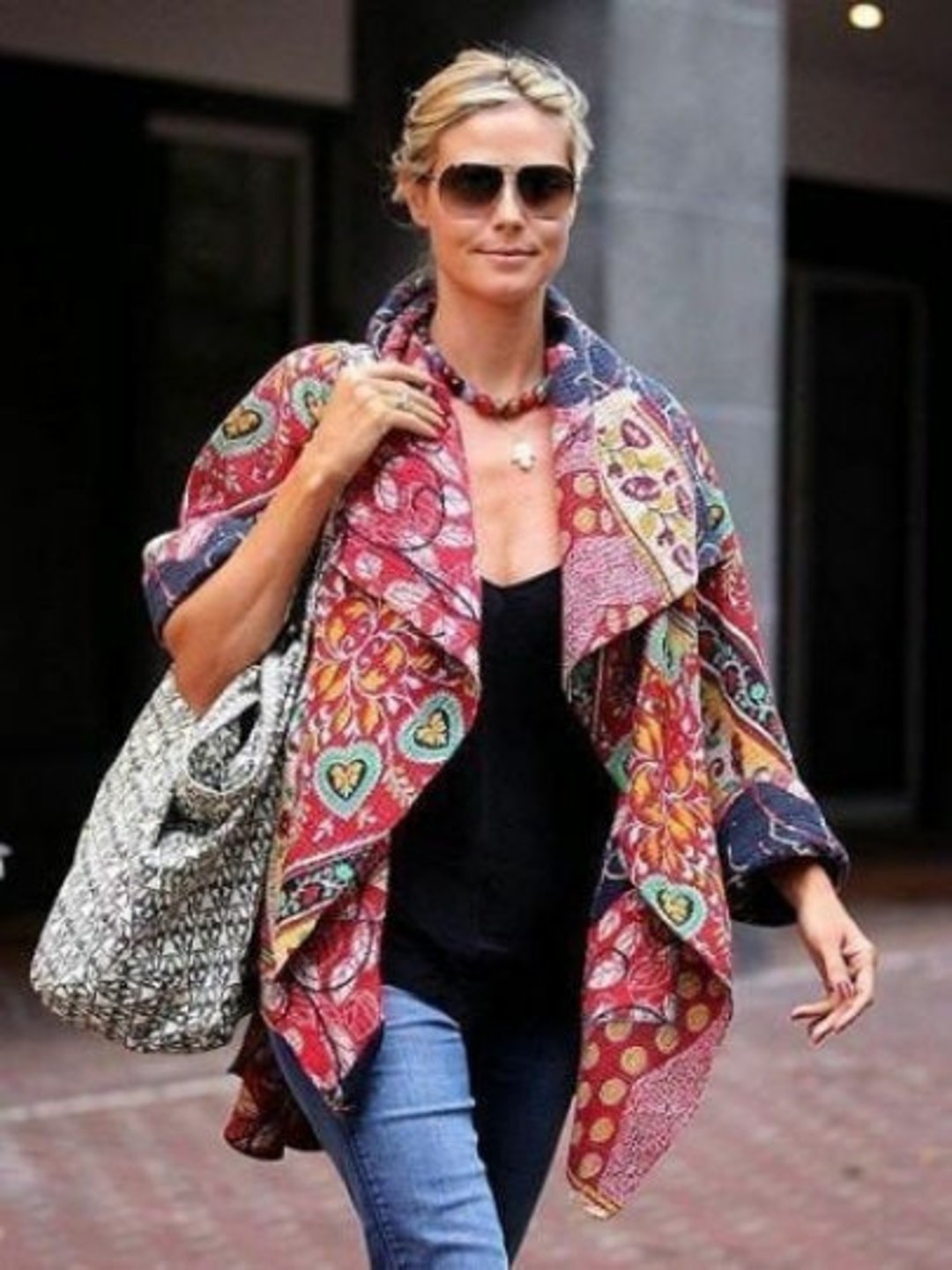 vintage / cotton patchwork jacket-