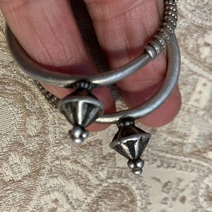 Kuchi tribal punk boho earrings heavy hoops 31 grams vintage ethnic traditional collectible - dance  80% silver # 14D . FREE shipping in USA