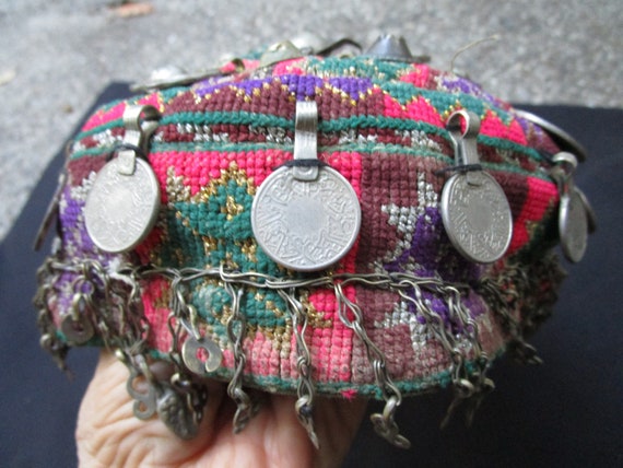 Decorated tribal ethnic costume dance skullcap/ha… - image 3