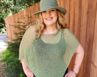 SALE Bali sheer  knit lightweight  poncho   lightweight for travel wedding bridesmaid  versatile   boho wear  #00KP-   FREE shipping in USA