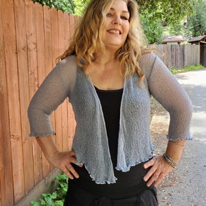 SALE Bali rayon knit Cardigan/shrug wedding bridesmaid top coverup holiday  bolero - fits a lot of sizes      - FREE shipping in USA  -