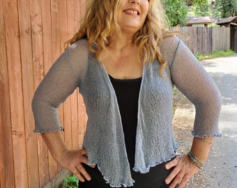 SALE Bali rayon knit Cardigan/shrug wedding bridesmaid top coverup holiday  bolero - fits a lot of sizes      - FREE shipping in USA  -