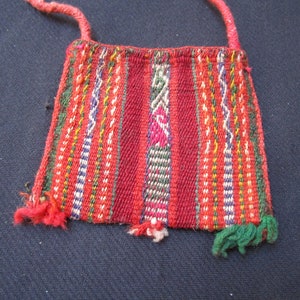 bolivian vintage coca leaf  necklace tribal shaman bag chupsa  #237  FREE shipping in USA