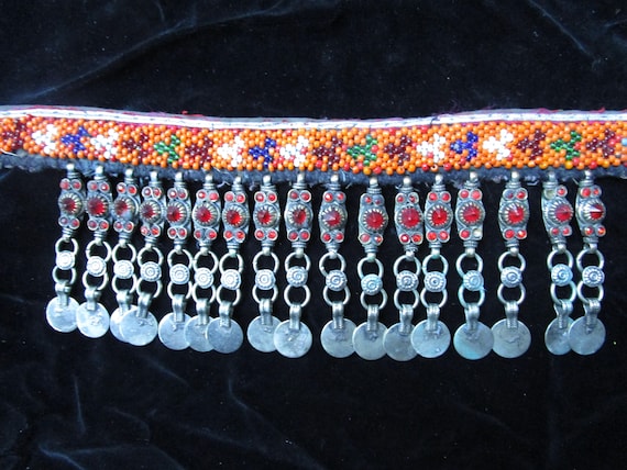 Kuchi  afghan ethnic vintage tribal jewel choker/… - image 1