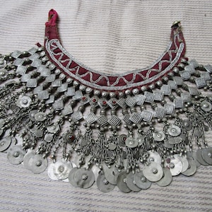 Kuchi Afghan original vintage tribal collectible  choker/necklace - unusual piece  ATS #39A  FREE shipping in USA