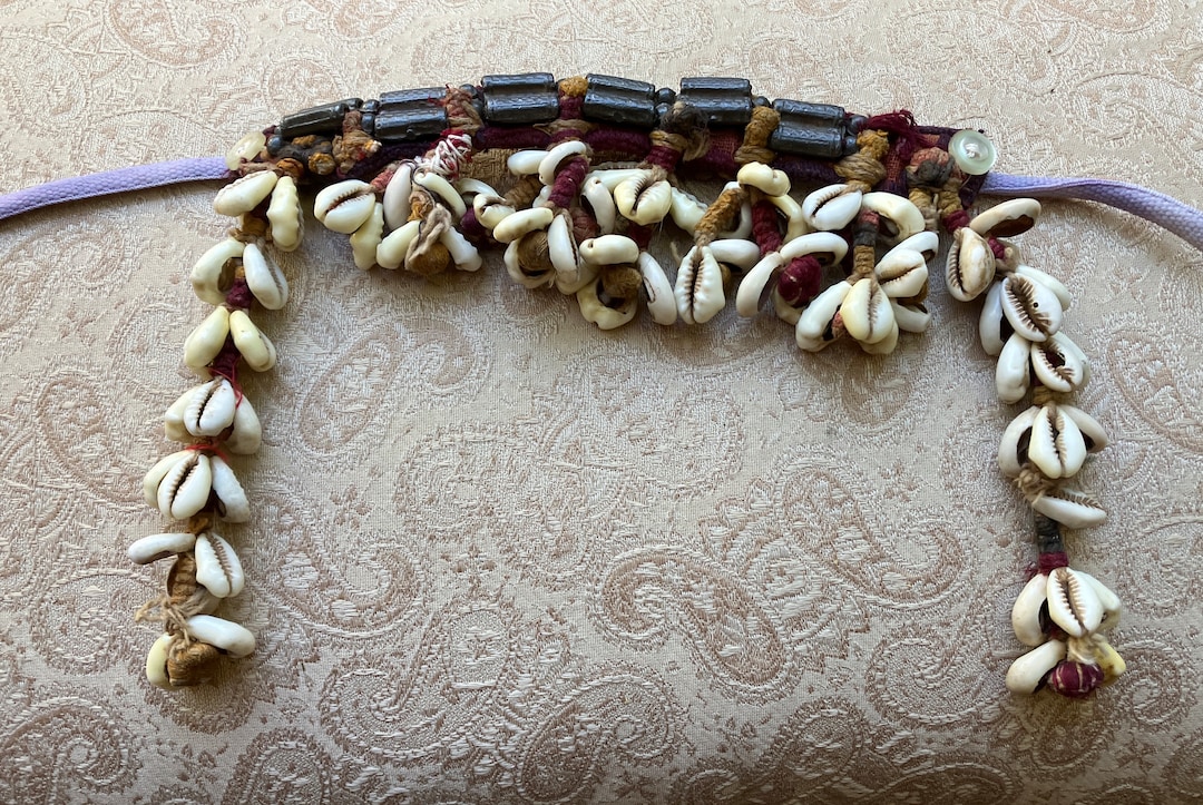 Banjara Indian Tribal Vintage Shell Lead Bead Upper Arm Band Dance