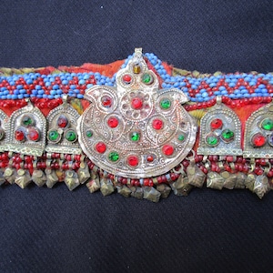 Afghan Kuchi traditional head piece ethnic &quot;gold &quot; vintage  tribal dance boho costume  SALE #36  FREE shipping in USA