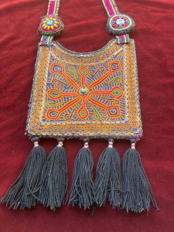 Afghan embroidered Kuchi tribal tassel vintage  sh