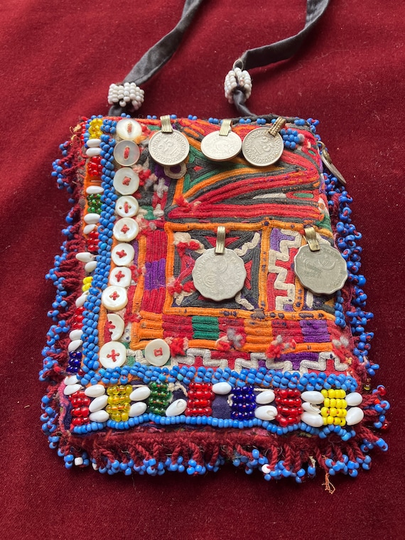 Afghan bag pouch   Kuchi tribal vintage hand embr… - image 2
