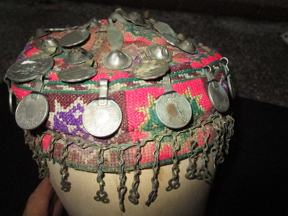 Decorated tribal ethnic costume dance skullcap/ha… - image 5