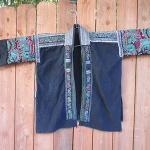 vintage  tribal unisex  hand forbidden stitch chinese  embroidered jacket  # 412A    FREE shipping in USA only