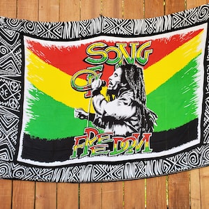 Bob Marley &quot;Song of Freedom &quot;  wall Hanging/sarong  SALE.  FREE shipping in USA -