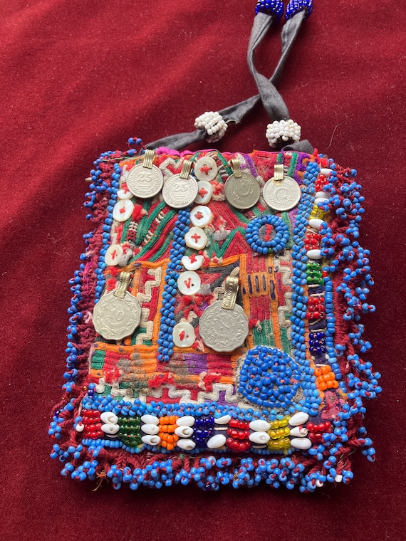 Afghan bag pouch   Kuchi tribal vintage hand embr… - image 1