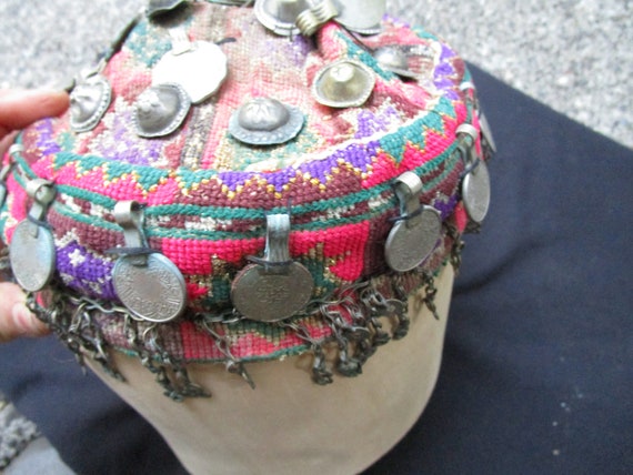 Decorated tribal ethnic costume dance skullcap/ha… - image 9