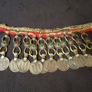 Afghan Kuchi ethnic traditional neckace  original tribal  vintage coin  dangle dance costume   boho #22   FREE shipping in USA