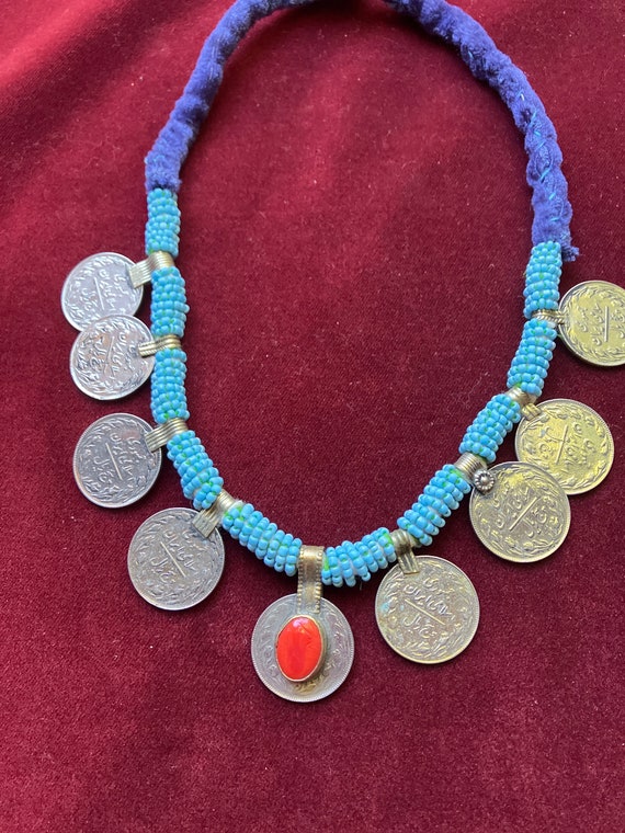 Kuchi  Afghan necklace simple unisex tribal coin/b