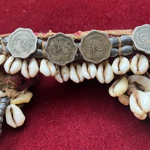 Banjara vintage tribal dance costume shell coin upper arm band # 182. FREE shipping in USA