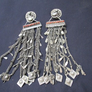 Afghan Kuchi tribal long metal  tassels / dangles- DIY dance costume decoration/ great  belt components/ pendants   #73 FREE shipping in USA