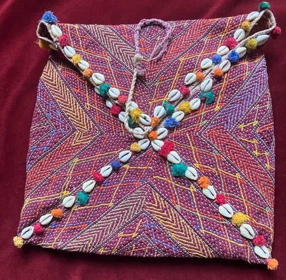 Banjara tribal vintage large shell embroidered do… - image 1