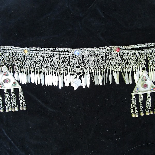 kuchi Afghan metal chain tribal vintage costume head piece DIY  / belly/bra decor  #125  FREE shipping in USA