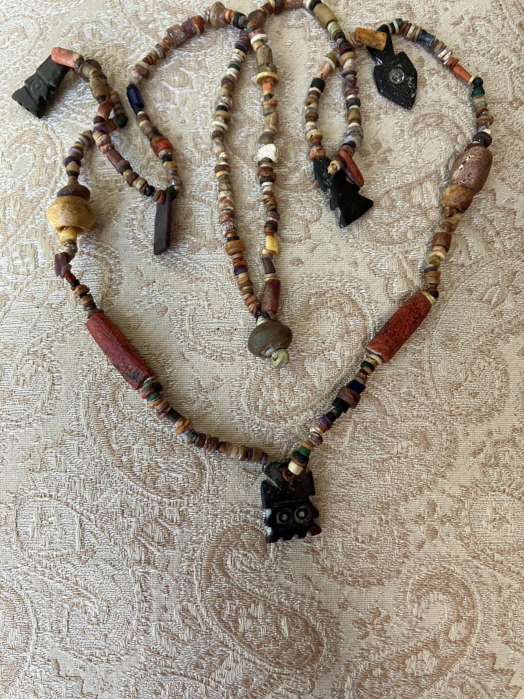 Ancient Peruvian Pre-colombian Shell & Stone 500 Year Old Burial Beads ...