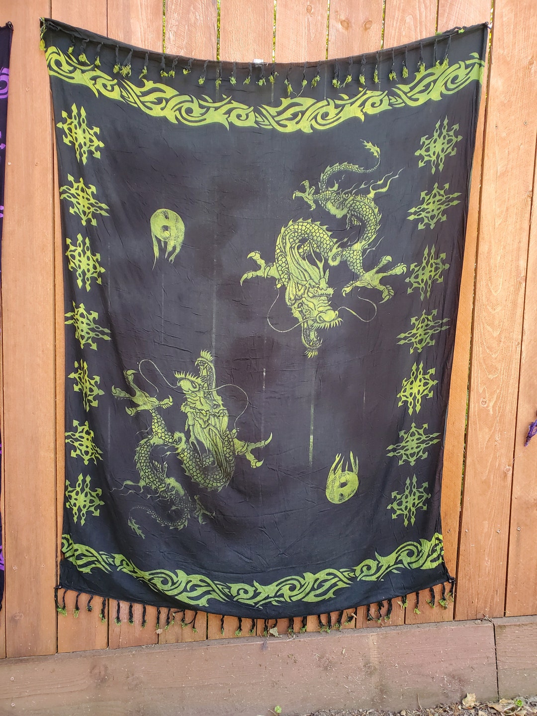 Green Dragon Wall Hanging/sarong. Room Decor Game of Thrones FREE
