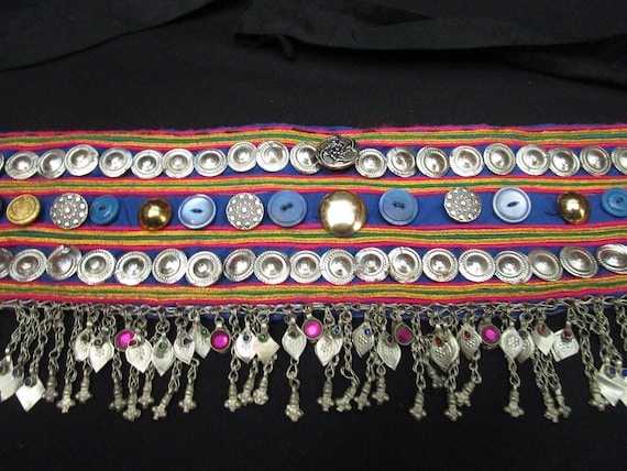 Kuchi Afghan Tribal Belt: Vintage Costume Dance Cuff With 