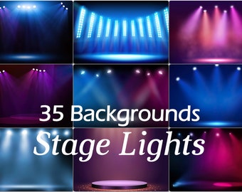 35 Stage Lights Backgrounds, Light colored spotlights backdrop, Lighting overlay, Stadium arena spotlight, Colorful lights Illuminated arena