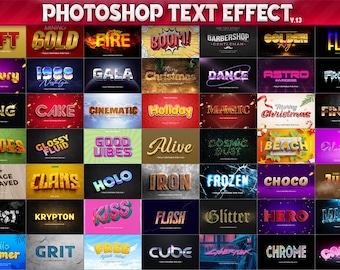 100 Photoshop Text Effects, 3D Fully Editable PSD Templates, Game, Gold, Neon, Retro, Girl