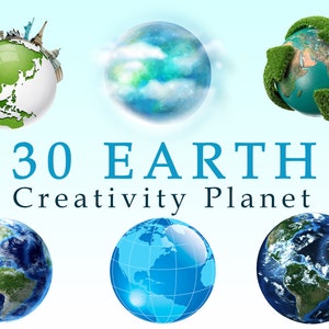30 Earth Planet, aarde milieuvriendelijk, natuurlijke omgeving, creatieve aarde transparante achtergrond, PNG clipart, Globe, planeet creativiteit