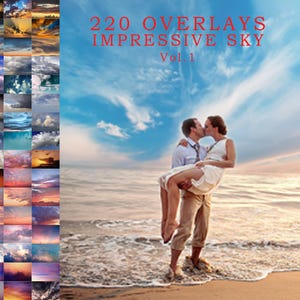 220 Dramatic Sky Overlays for Photoshop Professional Photo Layer Backdrops for photographers clouds effect digital skies photo overlays