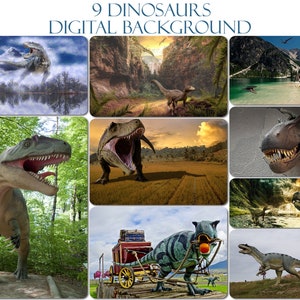 9 Dinosaur Digital Backdrop T-Rex, Rex Dinosaur Background, Digital Dinosaur Photoshop Backdrop, Tyrannosaurus Rex, Jurassic World Animal