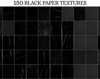 150 Black Paper Textures, Cardboard, Grainy, Distressed, Glued, Crumpled, Subtle, Folded, Kraft Backgrounds