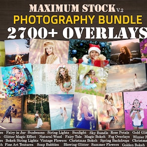 2700+ Photo Overlays Mega Bundle, Photography Effects, Blowing Glitter, String Lights Overalys, Confetti, Flowers