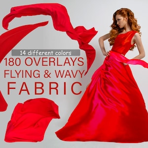 180 Flying fabric dress Photo Overlays, Photoshop Overlay, flowing cloth wave, wavy silk backdrop, Flying dress, fabric overlays, PNG Files