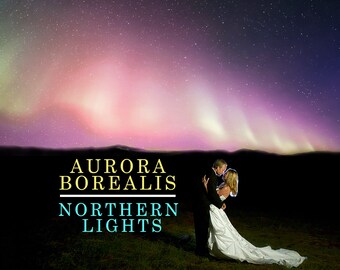 110 Aurora Borealis Overlays, Northern Lights, Night Starry Sky, Polar Sky Effect