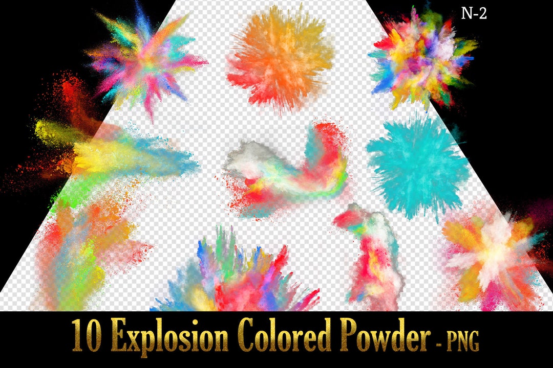10 Explosion Colored Powder PNG, Holy Powder, Rainbow Texture, Colored ...